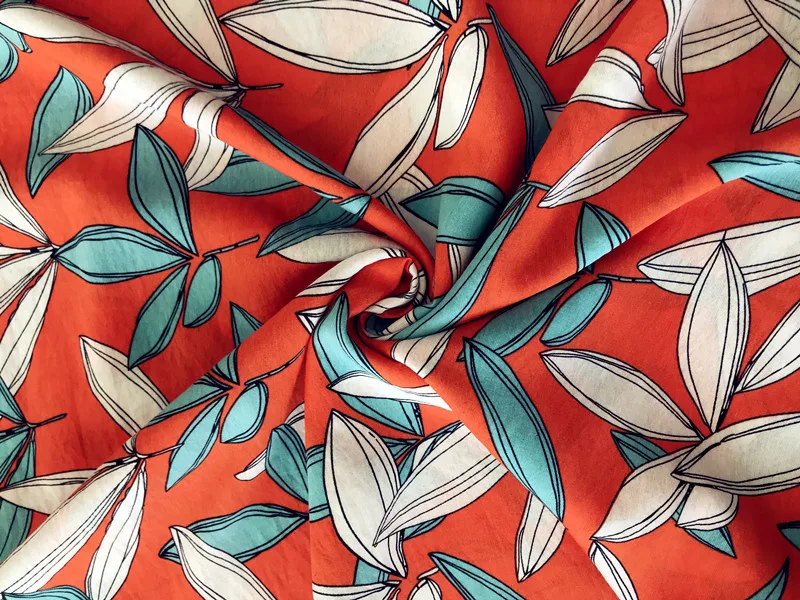 Винтажная ткань с дихроическими листьями в стиле ретро из хлопка для сумки