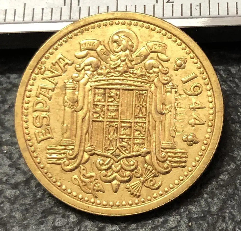 1944 Испания 2,5 Pesetas-Trial Strike шаблон имитация монеты