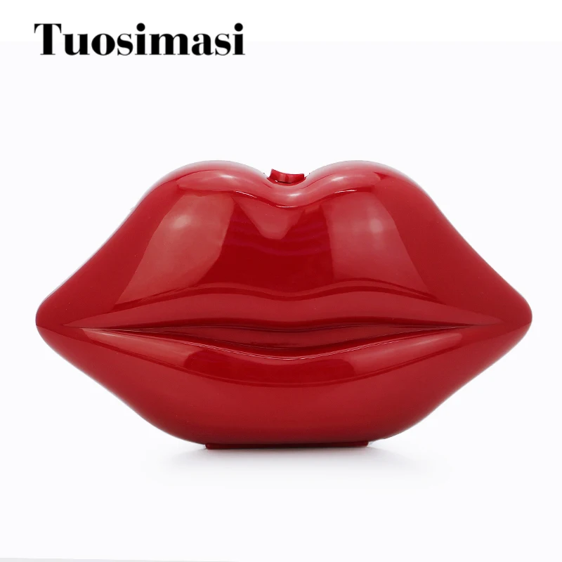 Большие красные губы клатч роскошные женские дизайнерские сумки высокого
