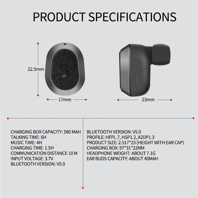 Fineblue XS Беспроводная Bluetooth 5,0 гарнитура наушники TWS двойные мини наушники с зарядным устройством для iPhone Xiaomi мобильный телефон