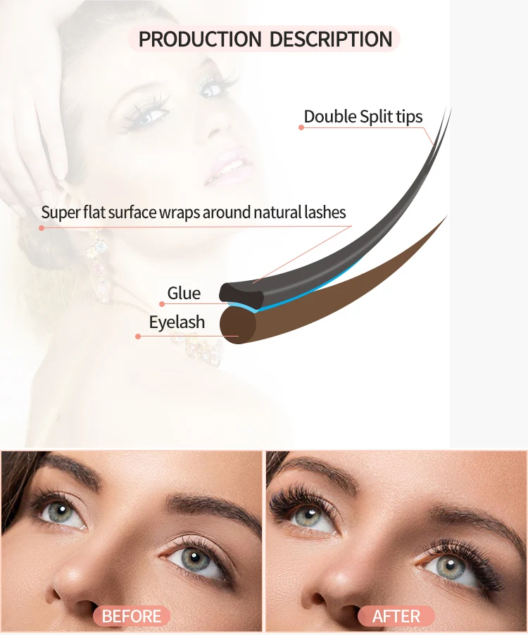 Lashonly матовые плоские накладные ресницы мягкие Эллипсы Сплит наконечники искусственные норковые ресницы расширение Qeelasee заводское качество