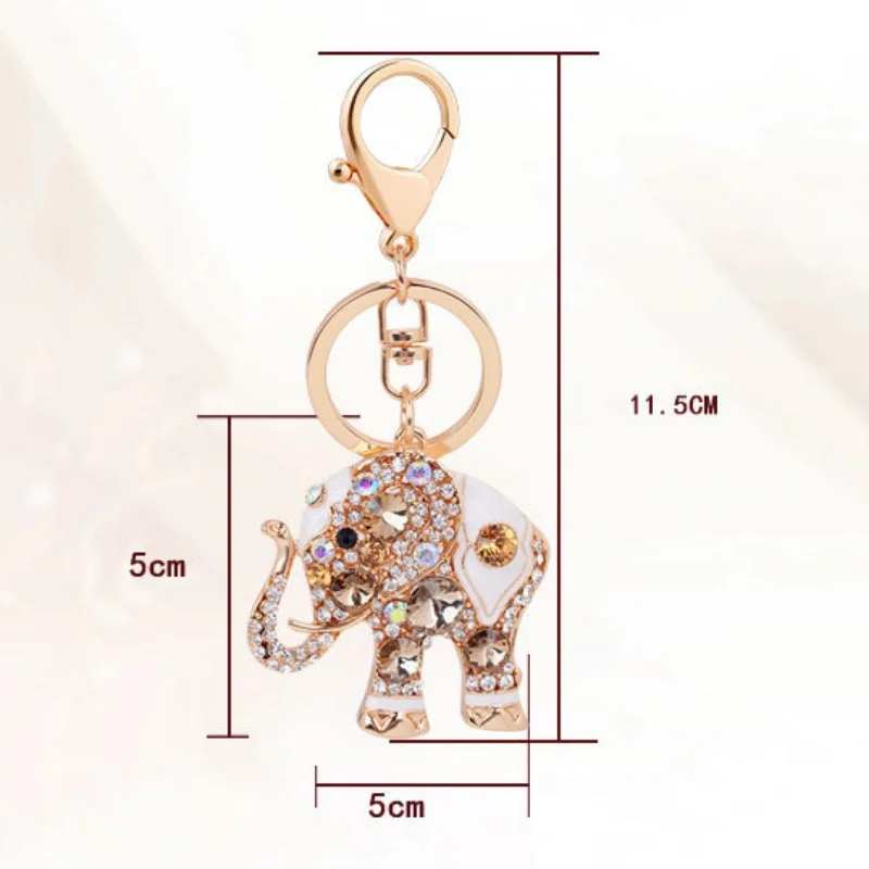 Изысканный автомобильный брелок в виде слона с драгоценным камнем Дамский кулон