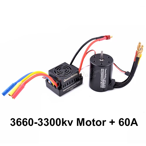 60A and 3300KV Motor Водонепроницаемый 3650 3900KV 4300KV/3660 3300KV 3800KV бесщеточный двигатель 60A ESC программист карта комбо набор для 1:10 1/10 RC автомобиль грузовик - Цвет: 60A and 3300KV Motor