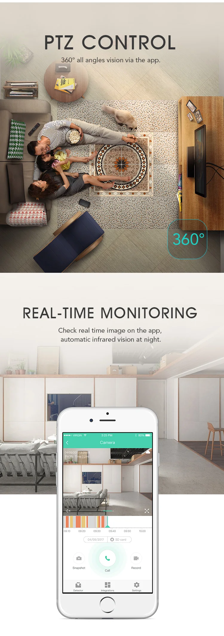 Konke HD 1080P IP камера wifi беспроводная домашняя охранная камера наблюдения ночное видение сеть облако cctv детский монитор