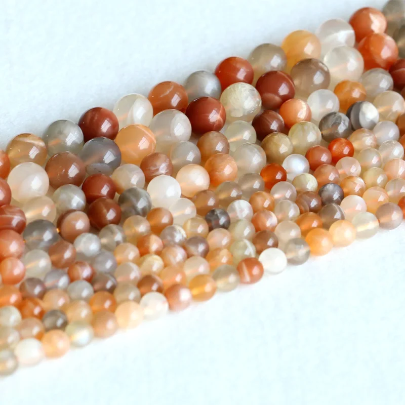 Real Genuine Natural Multi-color Yellow Orange Moonstone Sunstone flash light Round Loose Ball Beads 6mm 8mm 10mm 15&quot 05143 | Украшения