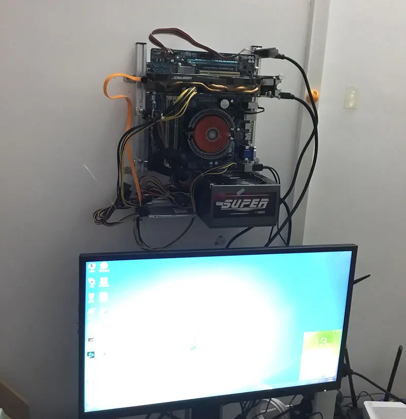 Компьютер ATX алюминиевый корпус горизонтальная открытая машина DIY хост-бокс Настольный персональный шасси прозрачный креативный