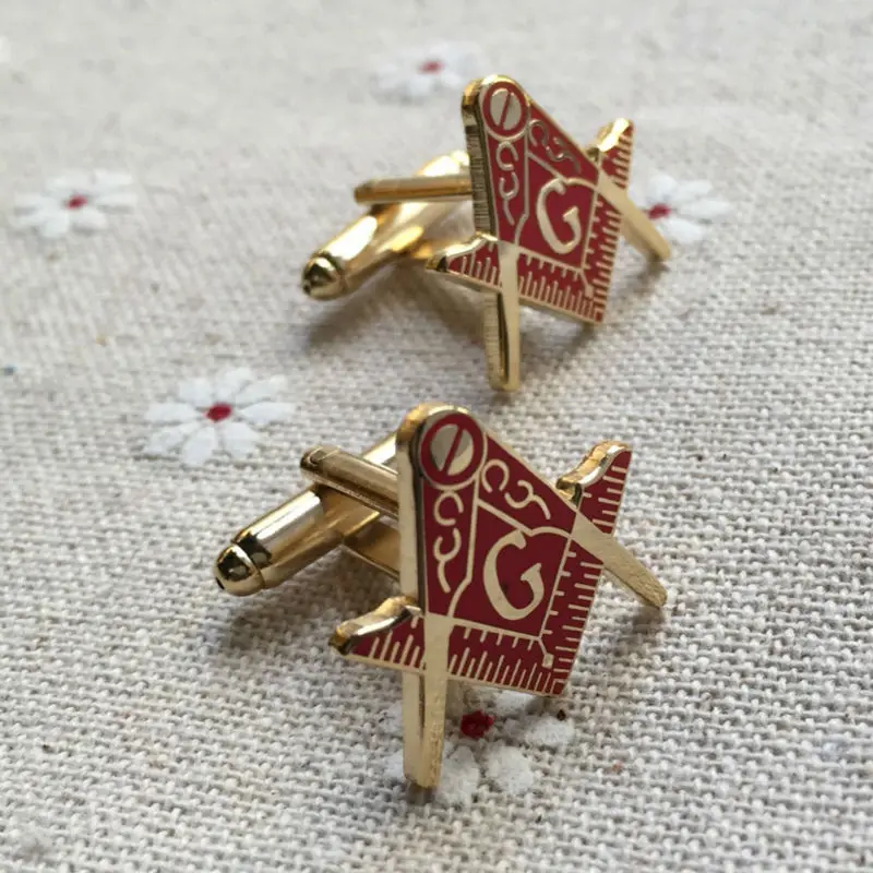 17 мм красные эмалированные Масонские Запонки для масонских запонок рукав