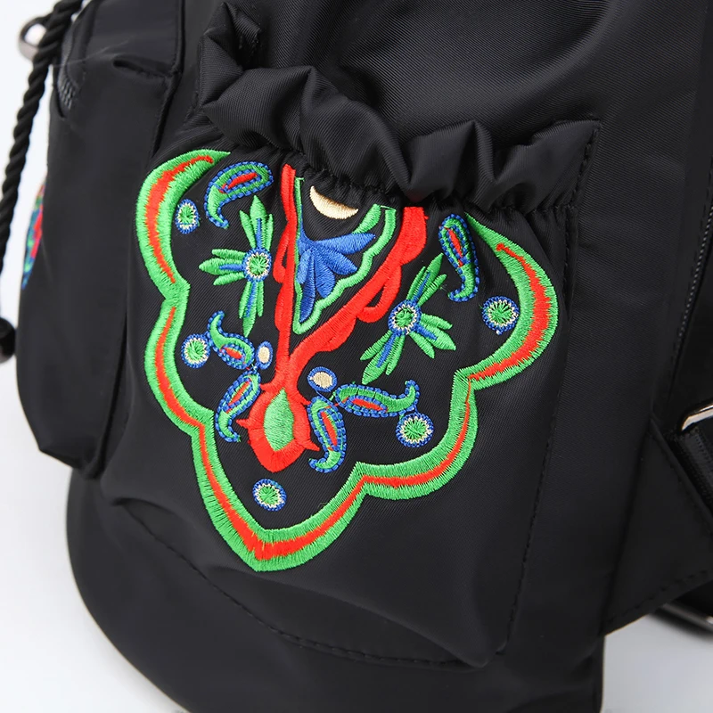 Kvky бренд национального Для женщин нейлон Рюкзаки Винтаж школьников Сумки