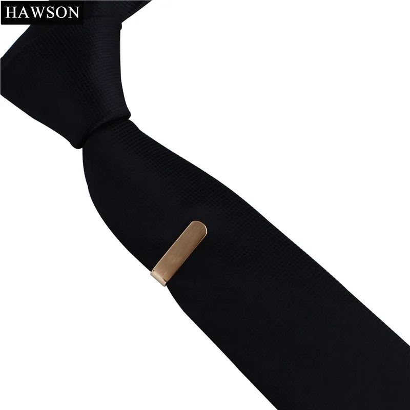 HAWSON простой тонкий зажим для галстука матовый розовый золотой цвет U образный