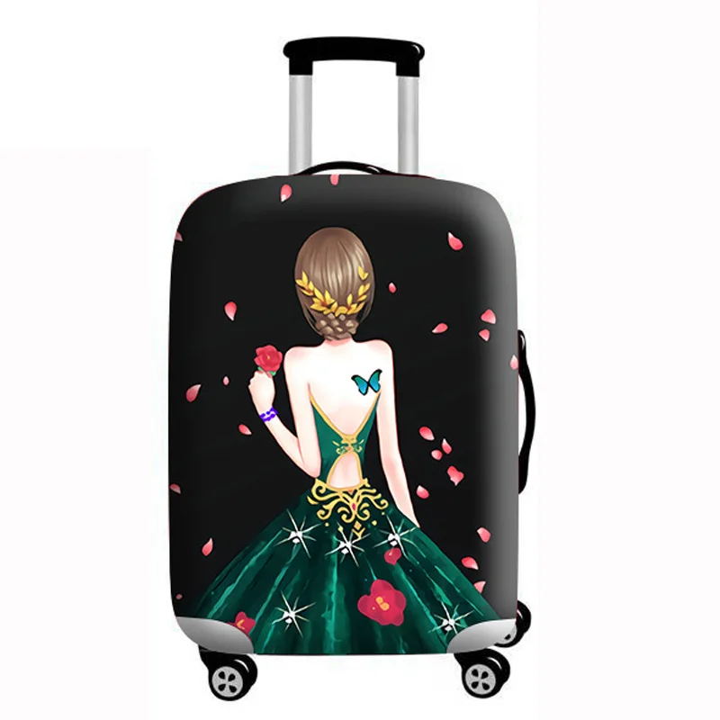 A Luggage cover LXHYSJ 3D платье принцессы эластичный чехол для багажа чемодан пылезащитный чехол подходит для 18-32 дюймов чемодан тележка чехол пылезащитный чехол - Цвет: A Luggage cover