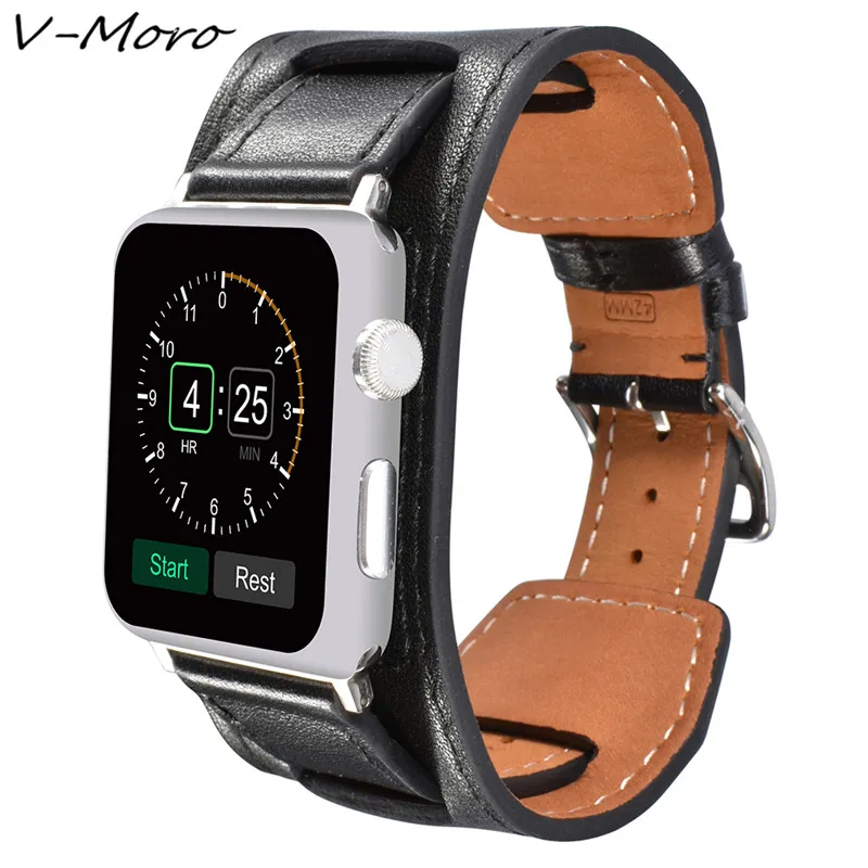 Для Apple Watch Series 3 2 1 группа V MORO из натуральной кожи для 38 мм 42 ремешок Браслет