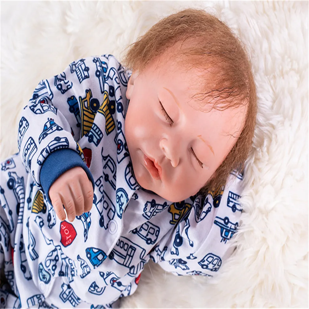 SanyDoll 19 inch 48 cm Silicone baby reborn dolls lifelike doll sleeping birthday gift | Dolls