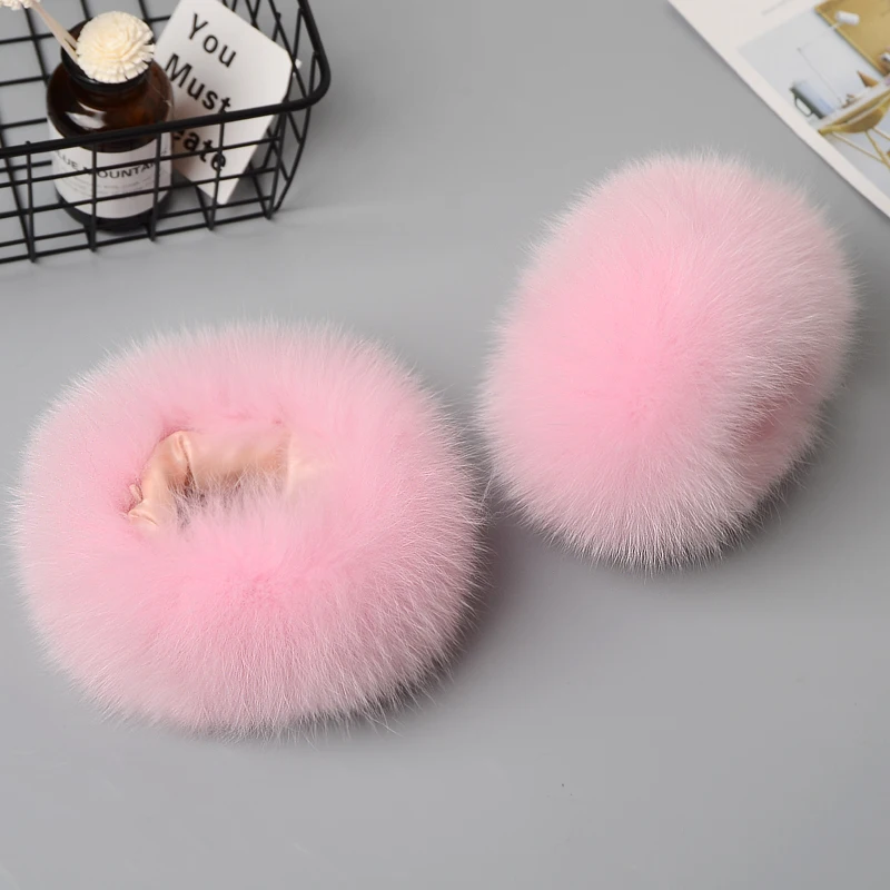 Манжеты из лисьего меха манжеты натурального Лисьего женские браслеты енота PYCCKNN