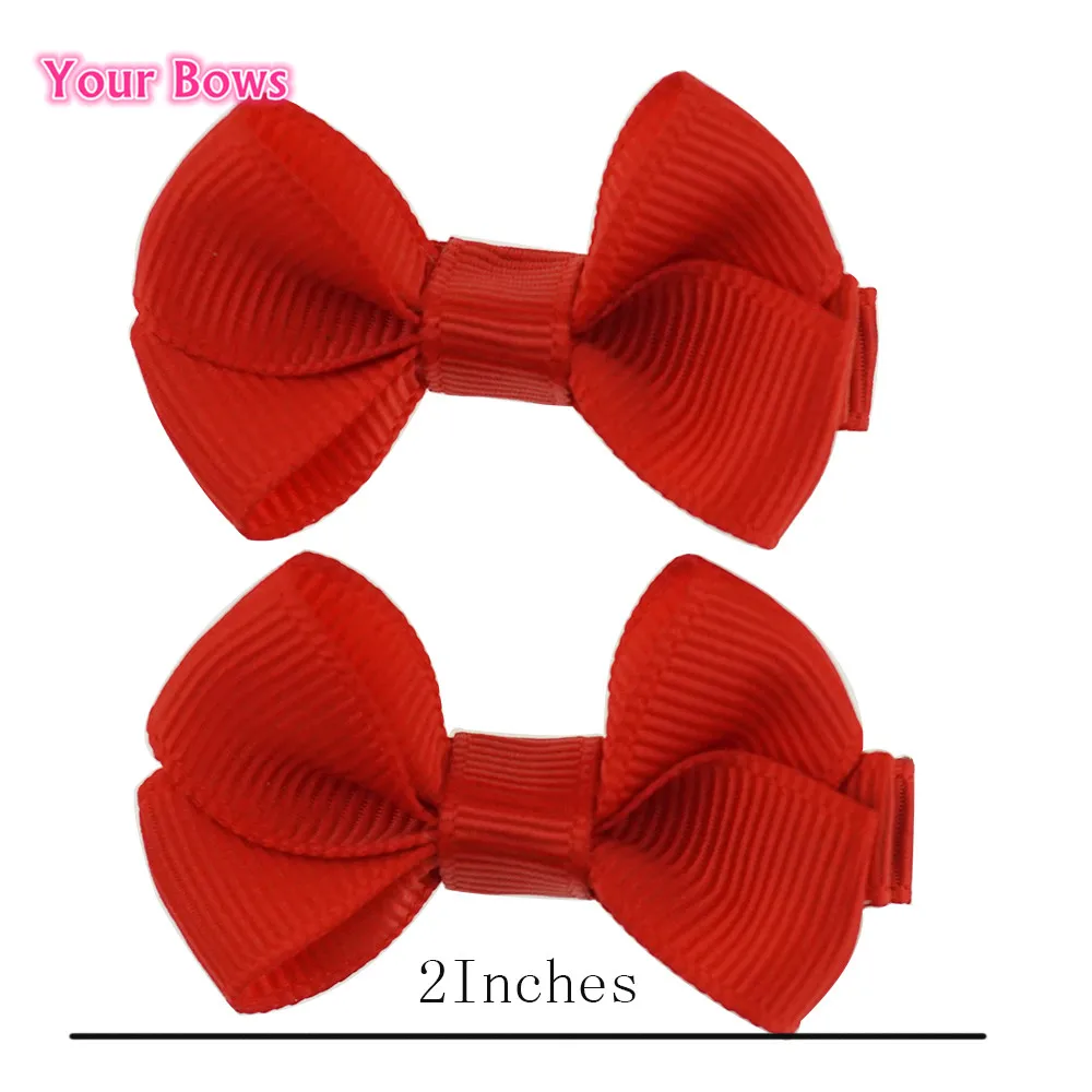 (2 шт./лот) 2 дюйма 10 цветов Лента для девочек банты волос одноцветные головные