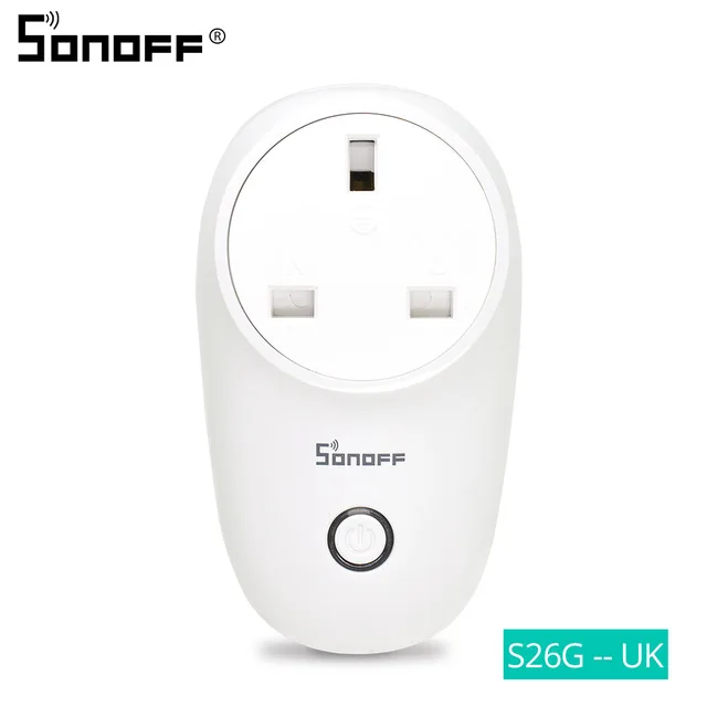 UK Sonoff S26 Базовая WiFi умная розетка AU/CN/EU/UK/US Беспроводная вилка умный дом переключатель питания розетки работают с Alexa Google Assistant - Цвет: UK