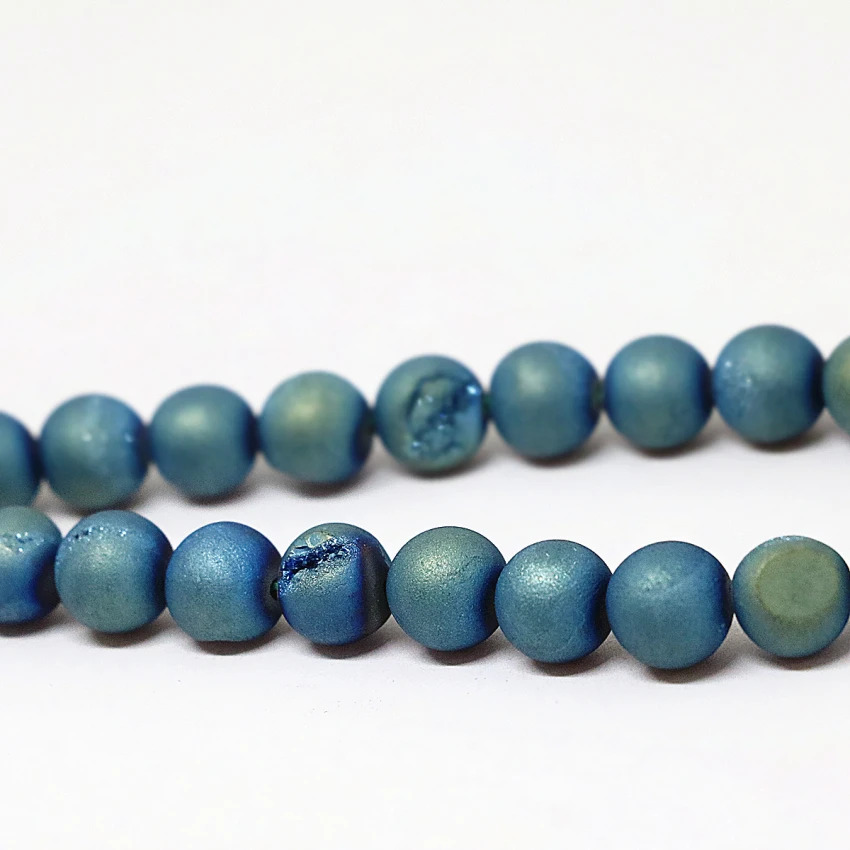 Оптовая продажа с завода круглые бусины drusy agat onyx натуральным кристаллом