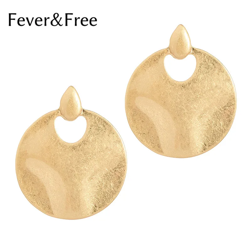 Fever&ampFree 2018 Punk Hippie Big Round Stud Earrings For Women Trendy Boho Earring Studs Cheap Fashion Jewelry Accessories Gifts |