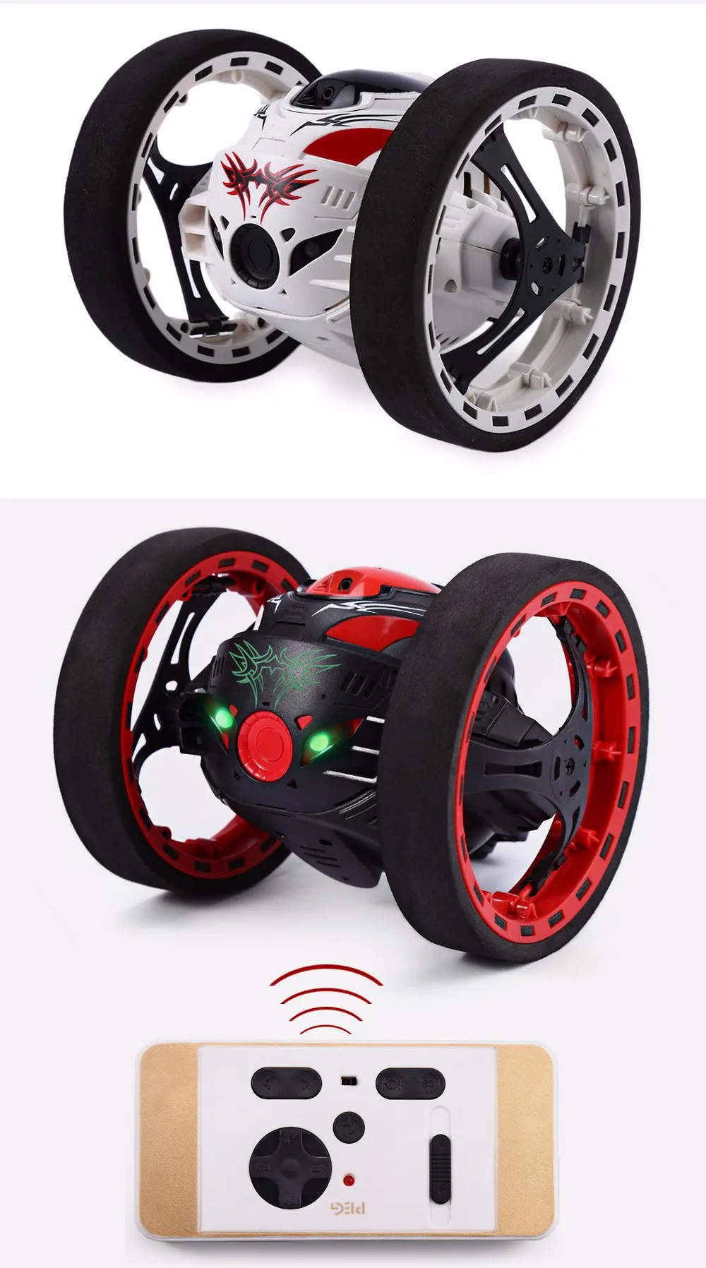 Abay SJ88 2,4 GHz RC Bounce автомобиль с гибкими колесами вращения светодиодный свет YH-03