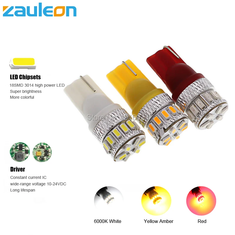 Zauleon 2 шт. супер яркий W5W 194 T10 белый номерной знак интерьерный светильник купольная