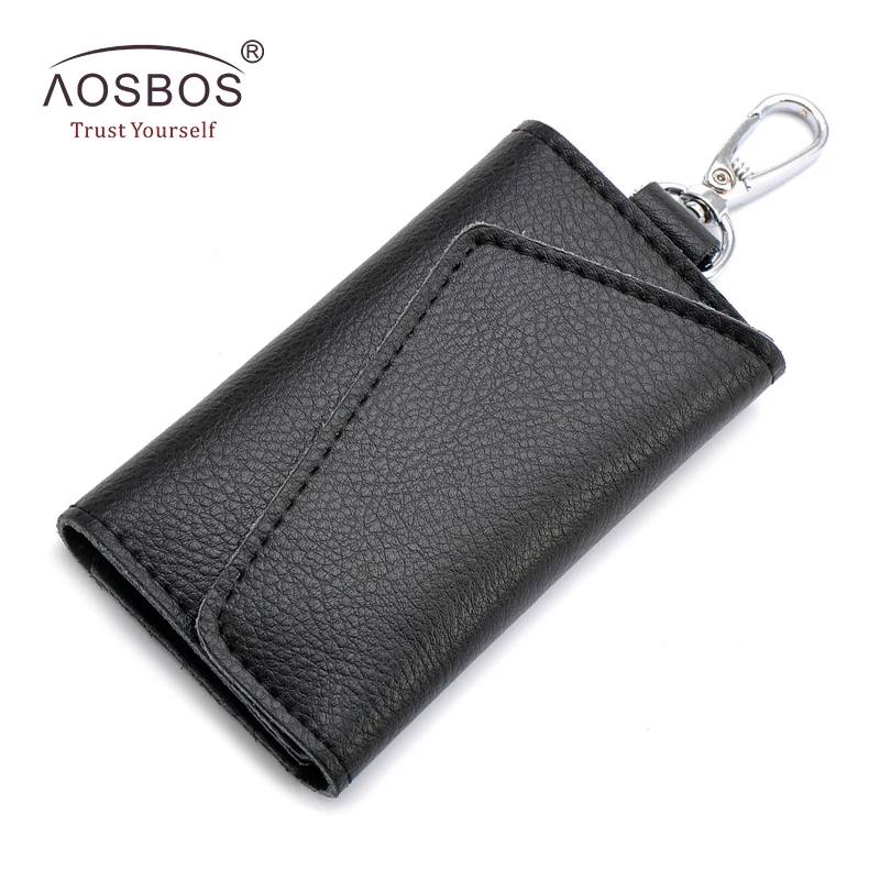 

Unisex Hasp Genuine Leather Car Key Wallet Men High Quality Solid Keys Holder Case Waterproof Candy Color Key Bag for Ladies