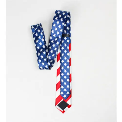 Галстук женский из полиэстера с принтом флага на День Независимости|Мужские