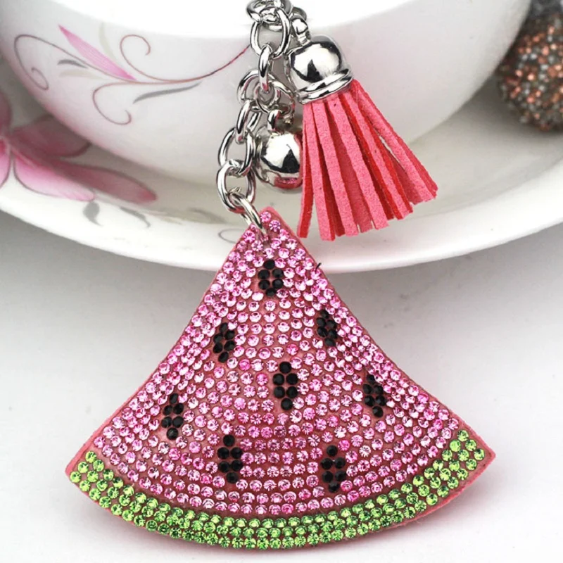 Lucky Fruit Crystal Rhinestone брелки для ключей держатель кошелек сумка автомобиля