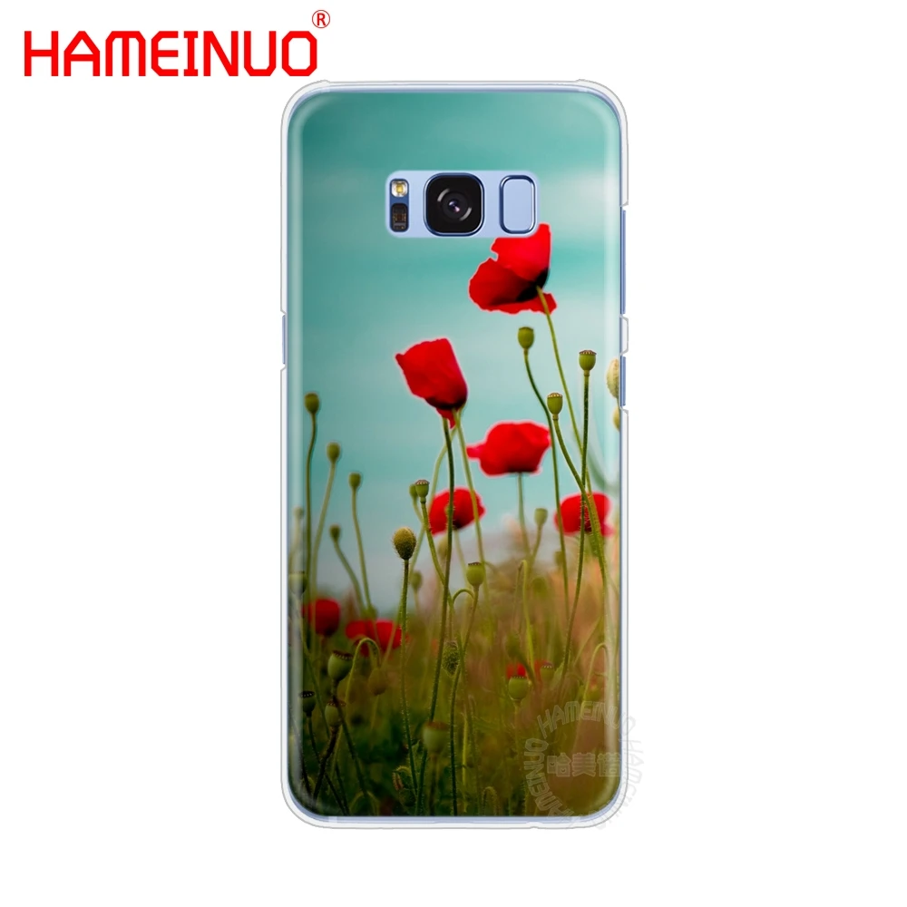 HAMEINUO красных Маков Цветочный узор Чехол для мобильного телефона Samsung Galaxy S9 S7 edge PLUS