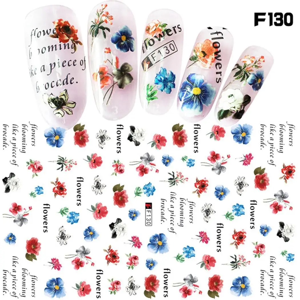 Тип 4 дизайн водонепроницаемый ультратонкий стикер Многоцветный 3D шт ногтей