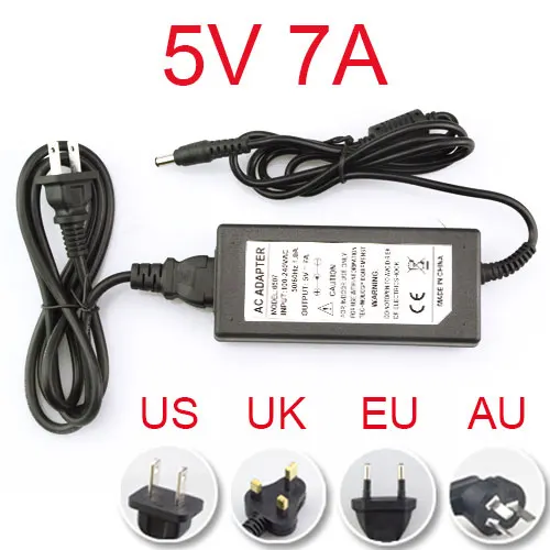 5V7A Светодиодный источник питания 2A 3A 5A 6A 7A 8A 110 В 220 В до 12 В адаптер освещения зарядное устройство Трансформатор для светодиодной ленты бар 5050 2835EU US - Цвет: 5V7A