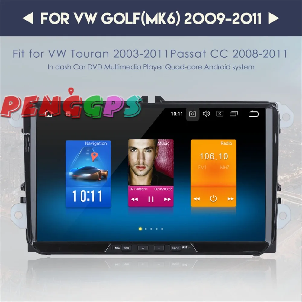 9 дюймов Android 8 0 7 1 автомобильный радиоприемник стереонаушники gps Navi для Volkswagen VW Golf