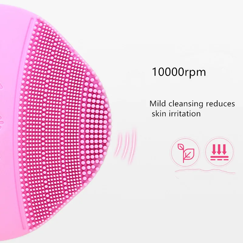 Vibration Rechargeable Electric Facial Cleansing Brush Skin Blackhead Pore Cleanser Waterproof Silicone Face Massager 40#710
