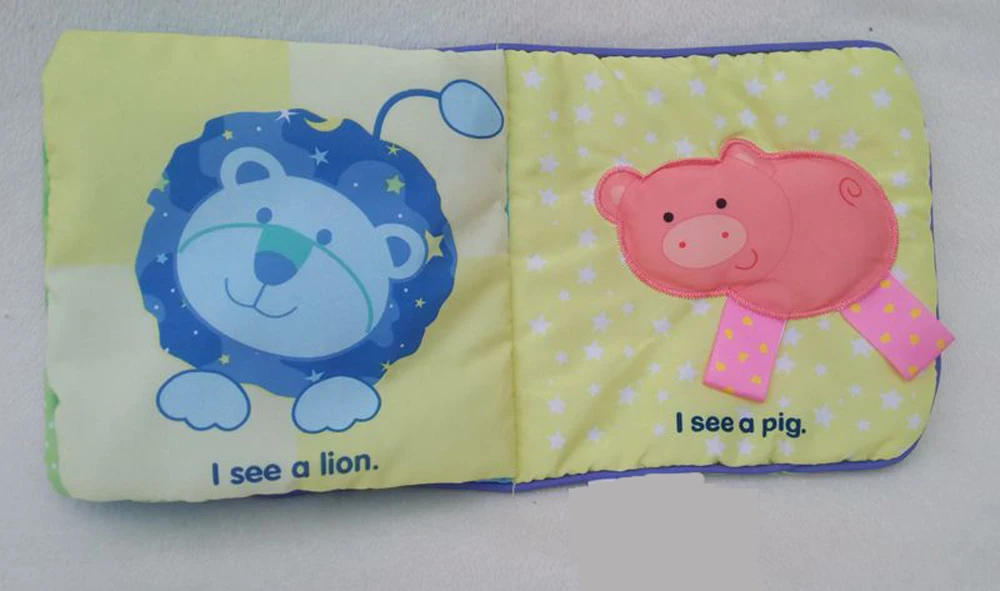 Тканевая книга BOLAFYNIA для младенцев игрушка английская тканевая которые вы видите