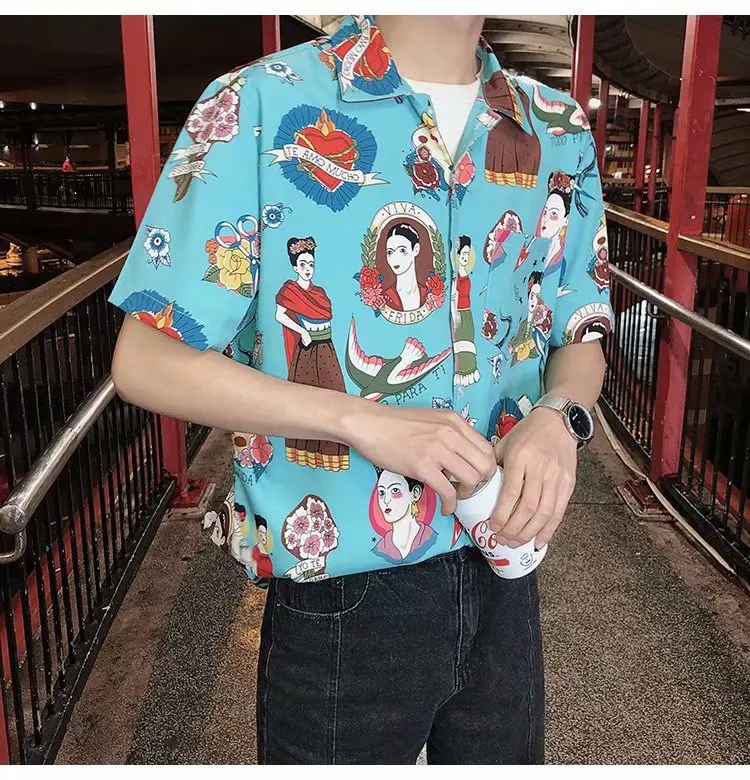 Рубашка с цветочным принтом в гонконгском ретро-стиле оригинальная рубашка