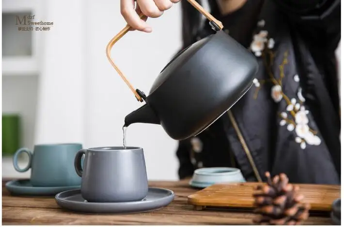 Простая кофейная чашка и блюдце набор Матовая Coffee Cup завтрак молоко чашки