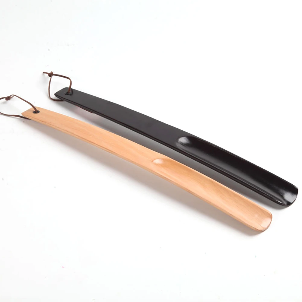 

For Boots Hotel Long Handle Shoe Horn Portable Wooden Hanging Loop Spoon Pull Durable Home Wearing Athletic Random Color#137