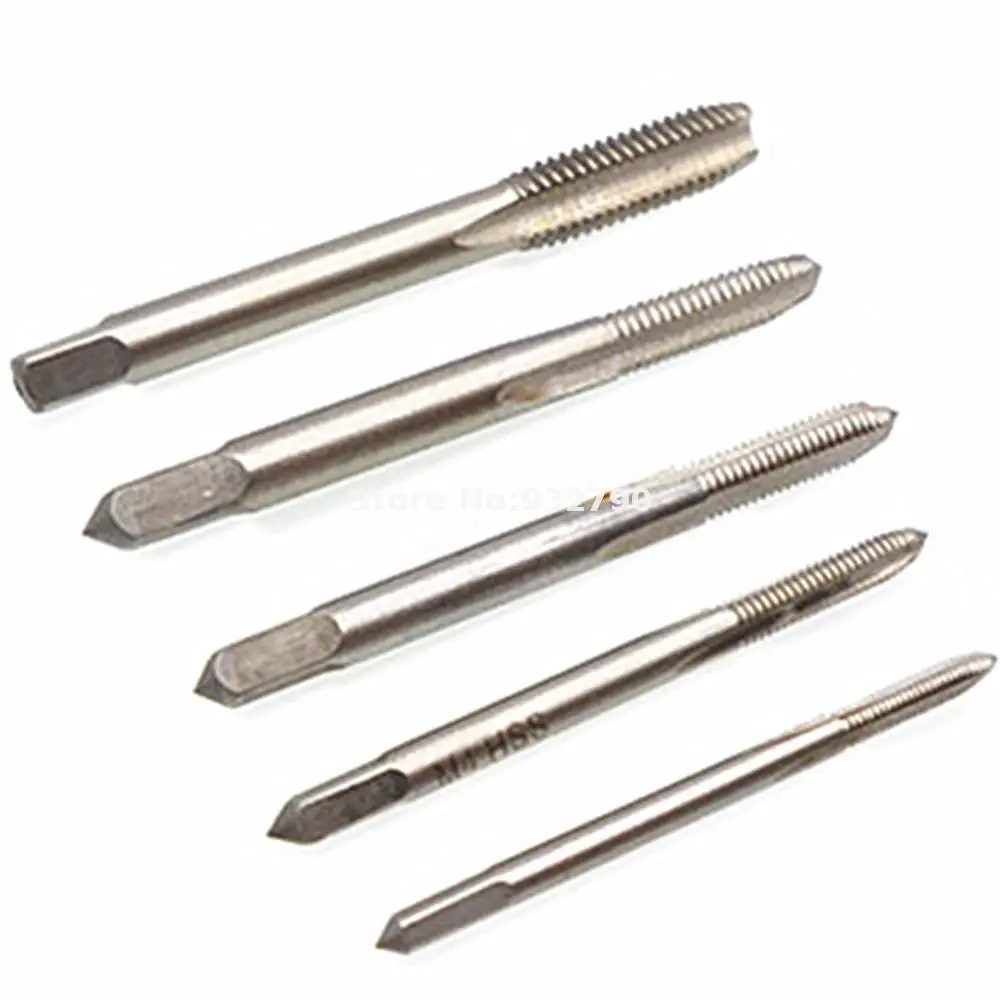 5pcs Hss Machine Screw Taps 3 Flutes Spiral Pointed Metric Plug Tap M3-m8 Thread Dia 3mm 4mm 5mm 6mm 8mm High Speed Steel | Инструменты