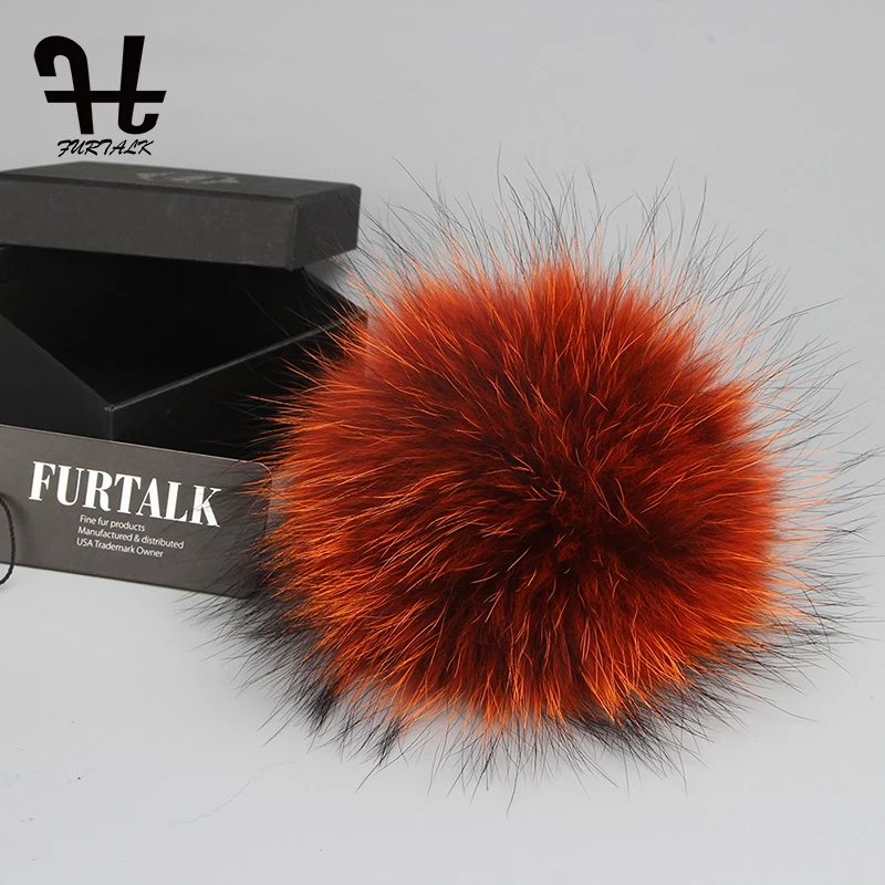 Furtalk реального енота Мех pom для мобильных ремень coppia Пушистый Лисий мяч исправить