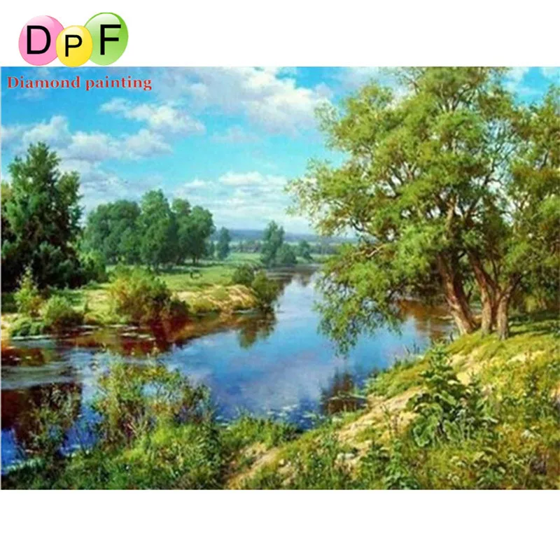 DPF Diy алмазная живопись 5d вышивка пейзаж квадратная дрель полная картины стразы