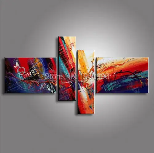 Масляные картины на холсте красные черные белые украшения для дома современная