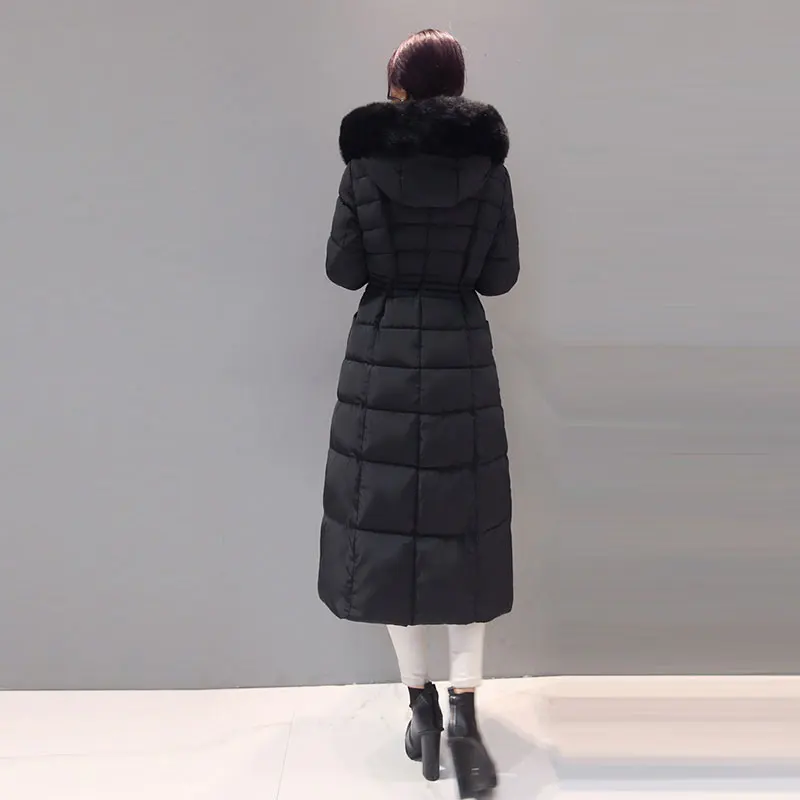 Winte Jacket Women Long Coat 2017 New Parkas Fur Collar Padded Wadded Outerwear Plus Size Womens Down Cotton Jackets M- 4XL 298
