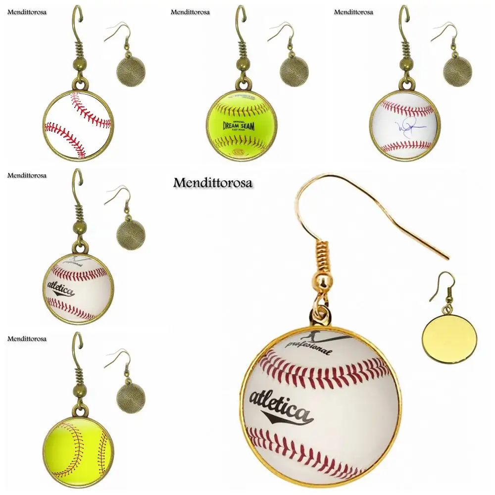 Винтажные Ювелирные изделия с покрытием Softball стеклянный кабошон