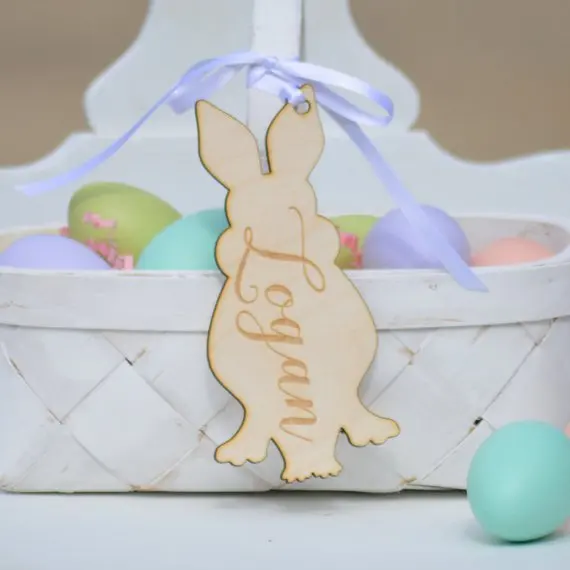 Персонализированные пасхальные корзины бирки настроить морковь этикетки Кролик