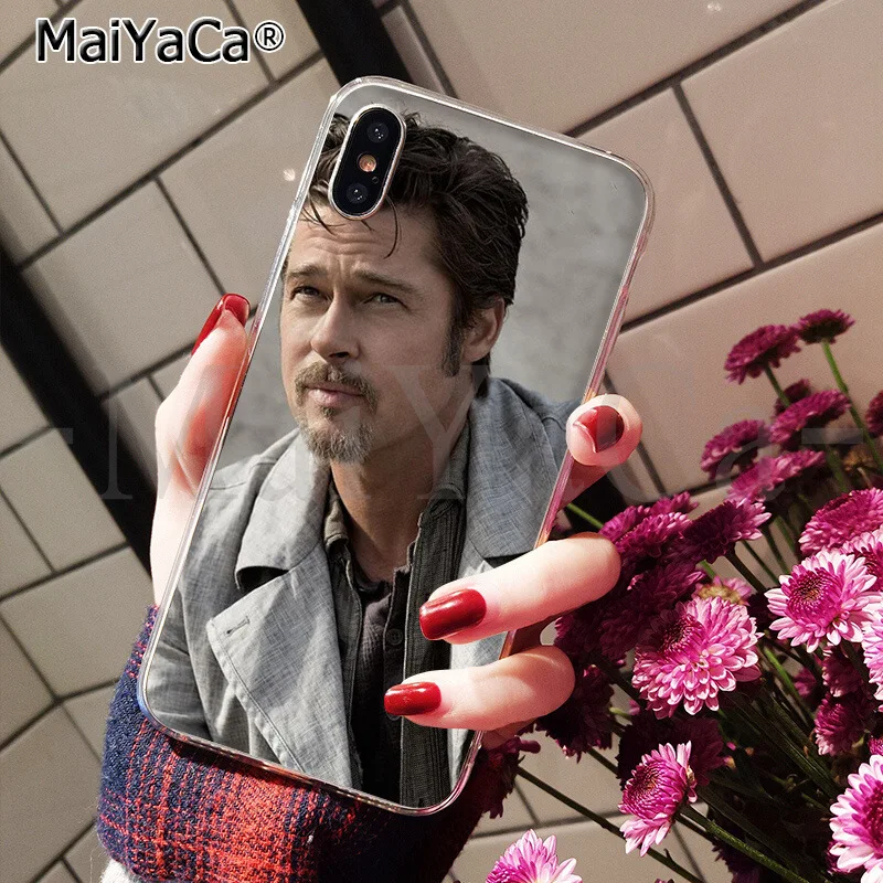 MaiYaCa brad pitt TPU Мягкий силиконовый чехол для телефона Apple iPhone 8 7 6 6S Plus X XS MAX 5 5S SE XR
