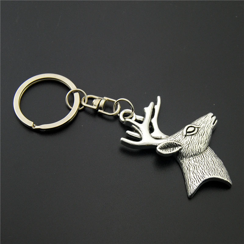 1 шт. новые металлические цепочки для ключей аксессуары голова оленя