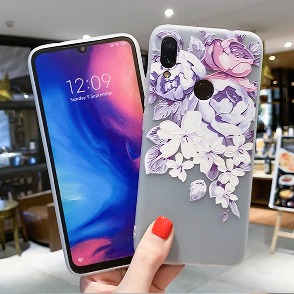 Case For Xiaomi Redmi Note 7 Cover Floral Shockproof Pro Soft TPU Silicone Matte Phone Xiomi |