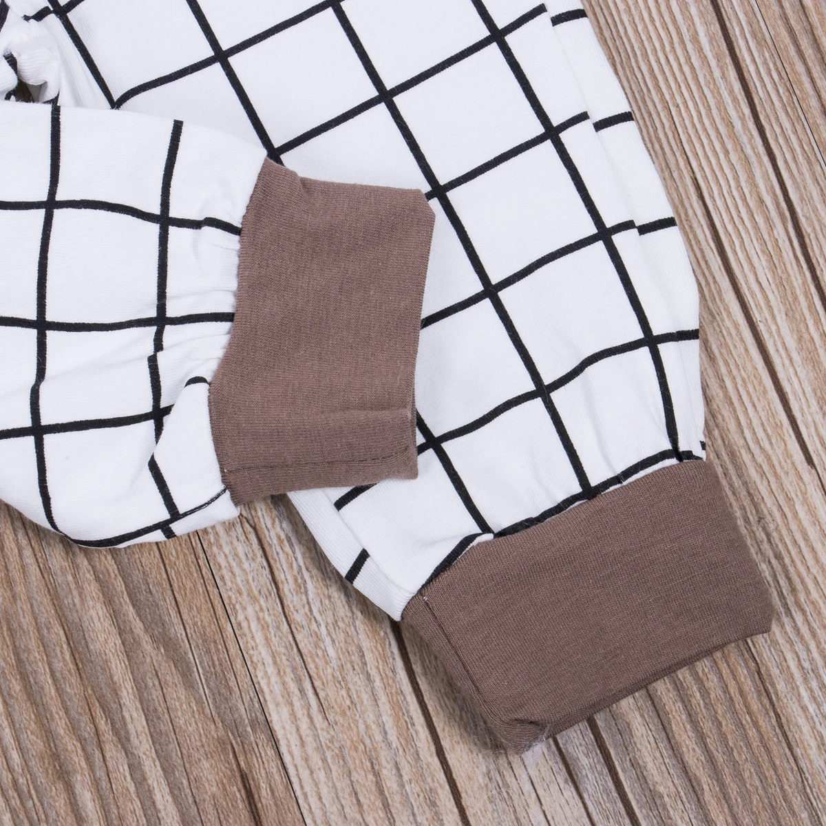 

Fashion Boy Set 0-18M Newborn Infant Baby Boy Hooded Romper Tops+Plaid Pants Leffings Outfits Clothes