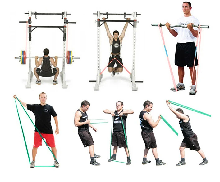 

Free shipping 4 sets of Natural Latex bands Fitness Resistance Rubber Bands crossfit pull up bands