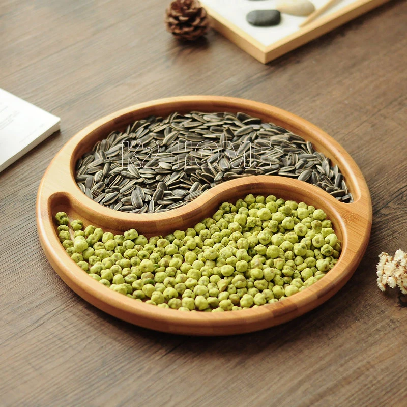 Бамбуковая тарелка для конфет миска фруктовых орехов украшение дома