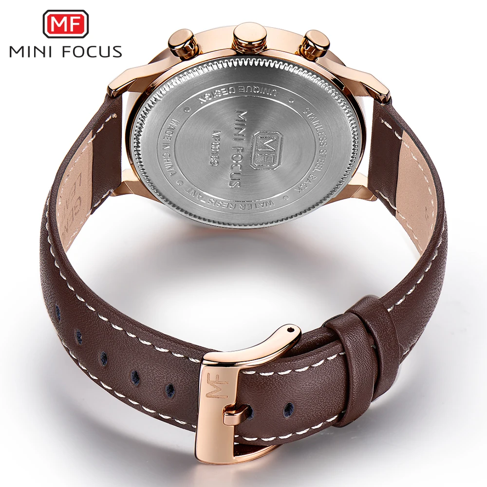 MINIFOCUS Роскошные Брендовые мужские спортивные часы кожаные кварцевые