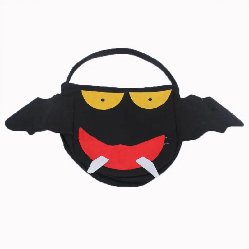 Рождество 1 шт Хэллоуин улыбка летучая мышь мешок Дети Конфеты Сумочка Ведро